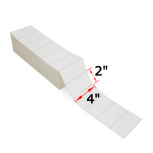 Load image into Gallery viewer, 4" X 2" Thermal Transfer FanFold Labels, 2 Stacks, 12000 Labels, Ribbon Required