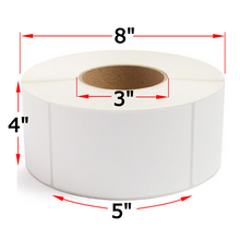 Load image into Gallery viewer, 4" X 5" Thermal Transfer Labels, 4 Rolls, 4760 Labels, 3" Core, 8" OD, Ribbon Required