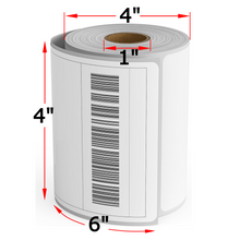 Load image into Gallery viewer, 4" X 6" Ultra Removable "Window" Labels (16 Rolls) - 4" Diameter Roll (250/Roll) - Ribbon Not Required