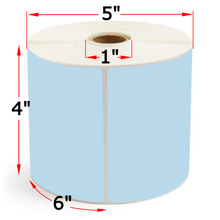 Load image into Gallery viewer, 4" X 6" Blue Direct Thermal Labels, 12 Rolls, 5940 Labels, 1" Core, 5" OD