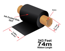 Load image into Gallery viewer, Zebra 84mmx74M (3.30" x 244') wax ribbon Canada