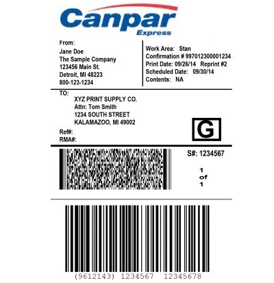 Canpar® Compatible Labels