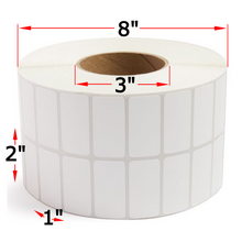 Load image into Gallery viewer, 2&quot; X 1&quot;, 2 Across Thermal Transfer Labels (4 Rolls) - Ribbon Required
