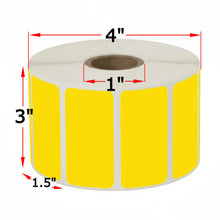 Load image into Gallery viewer, 3x1.5 Direct thermal 1&quot;core Yellow label
