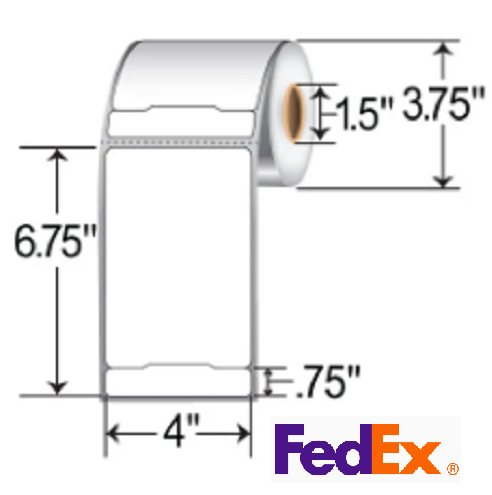 4x6.75 Fedex Label with 3/4