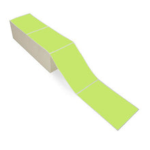 Load image into Gallery viewer, 4&quot; X 6&quot; Lime Green Thermal Transfer FanFold Bar Code Shipping Labels by BuyLabel.ca Canada
