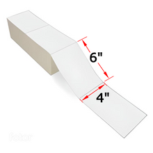 Load image into Gallery viewer, 4&quot; X 6&quot; Direct Thermal FanFold Labels, 2 Stacks, 4000 Labels
