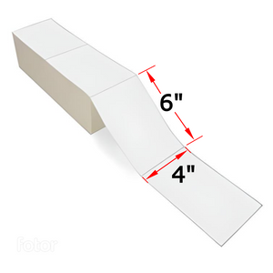 4" X 6" Direct Thermal FanFold Labels, 2 Stacks, 4000 Labels