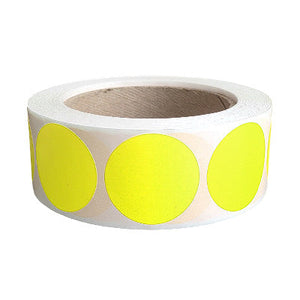 Blank Inventory Circle Labels - Fluorescent Yellow, 1 1⁄2"