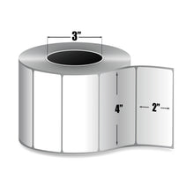 Load image into Gallery viewer, 4&quot; X 2&quot; Direct Thermal Labels, 4 Rolls, 11500 Labels, 3&quot; Core, 8&quot; OD
