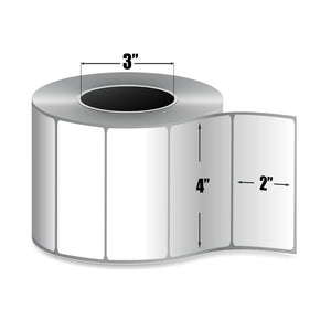 4" X 2" Direct Thermal Labels, 4 Rolls, 11500 Labels, 3" Core, 8" OD